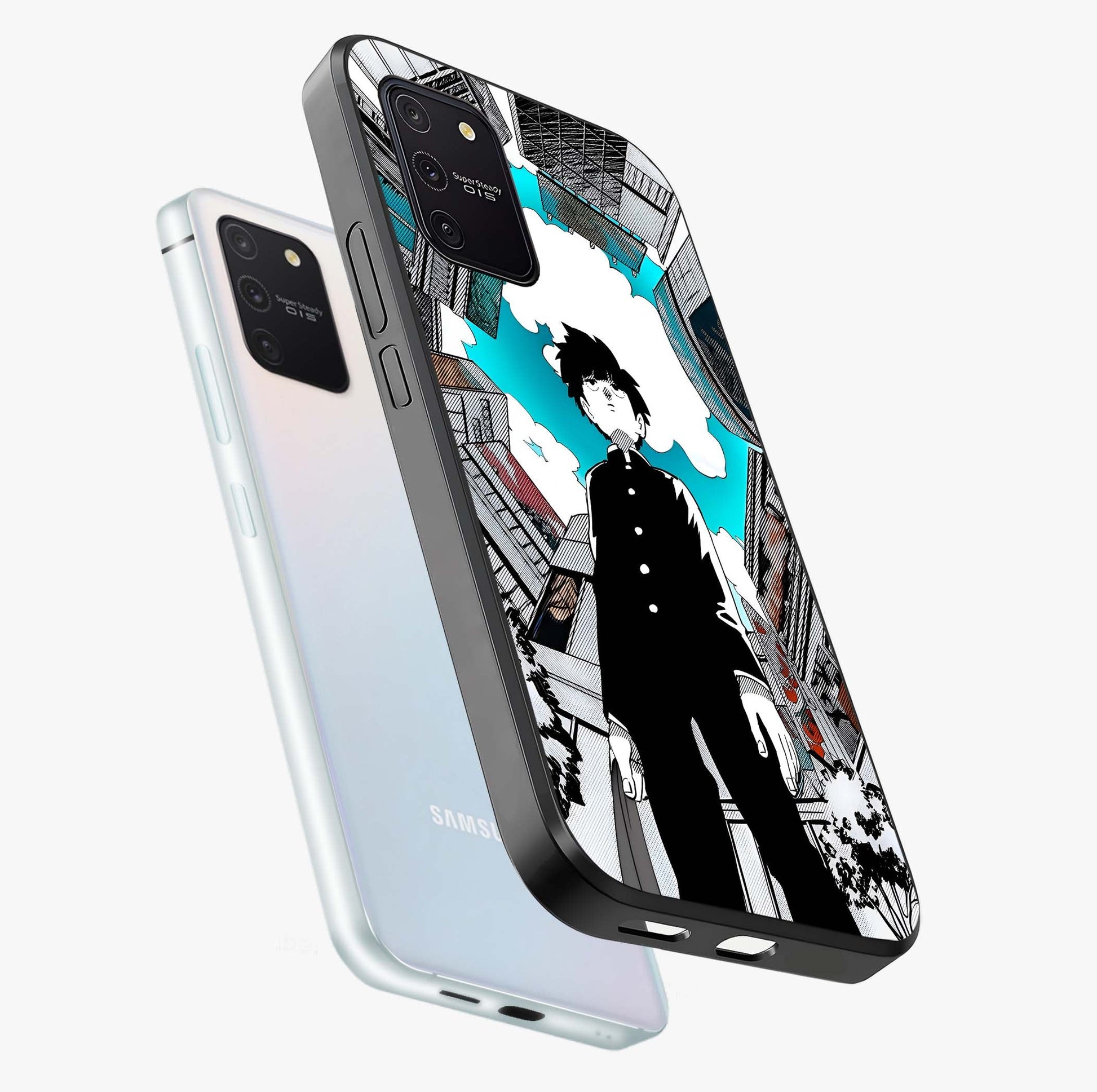 Silent Psychic Awakening Glass Case displayed in angled mockup highlighting spiritual awakening design with cosmic aesthetic.