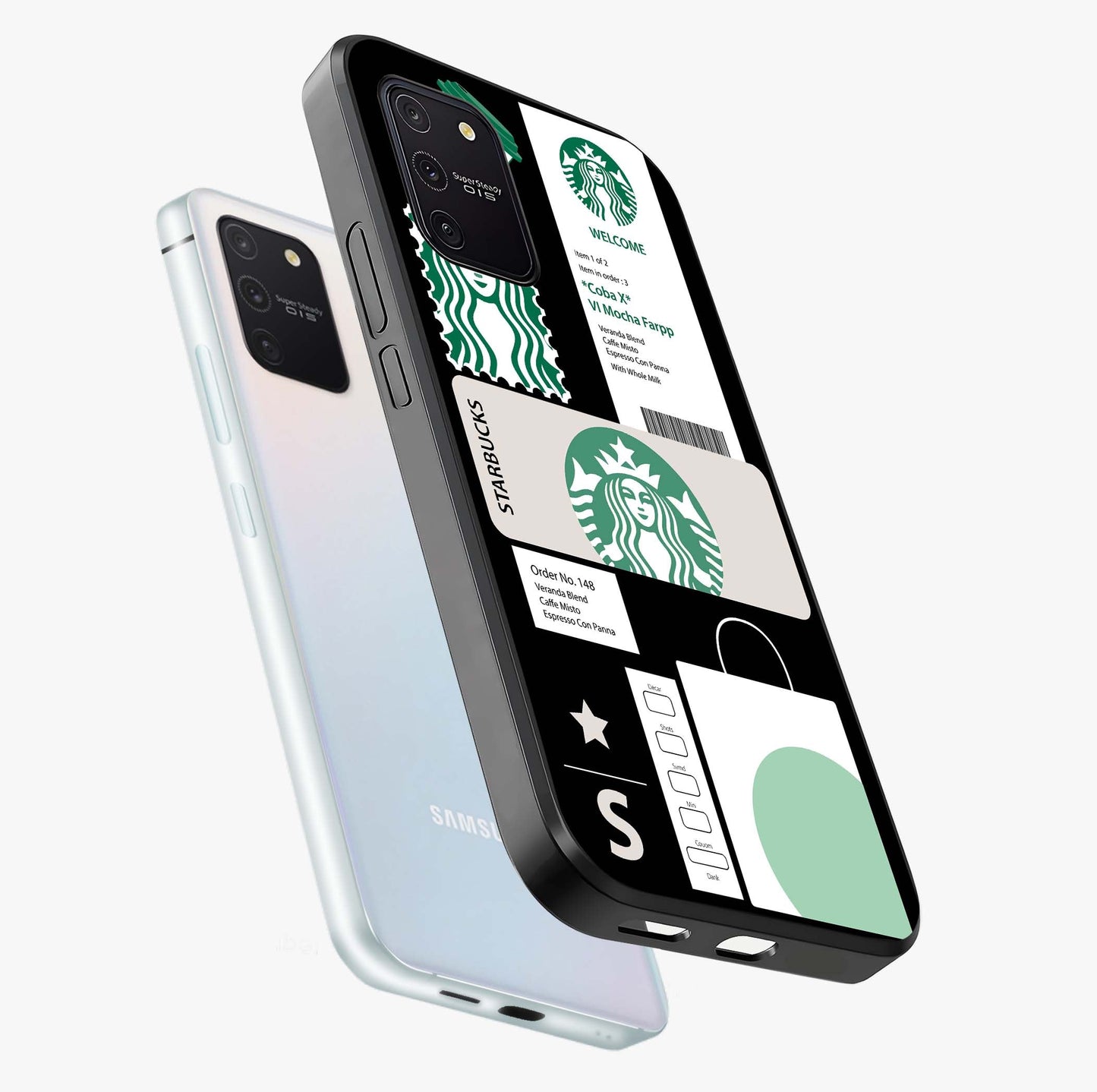 Starbucks Mocha Glass Case displayed in angled mockup highlighting stylish mocha themed design with cozy café aesthetic.