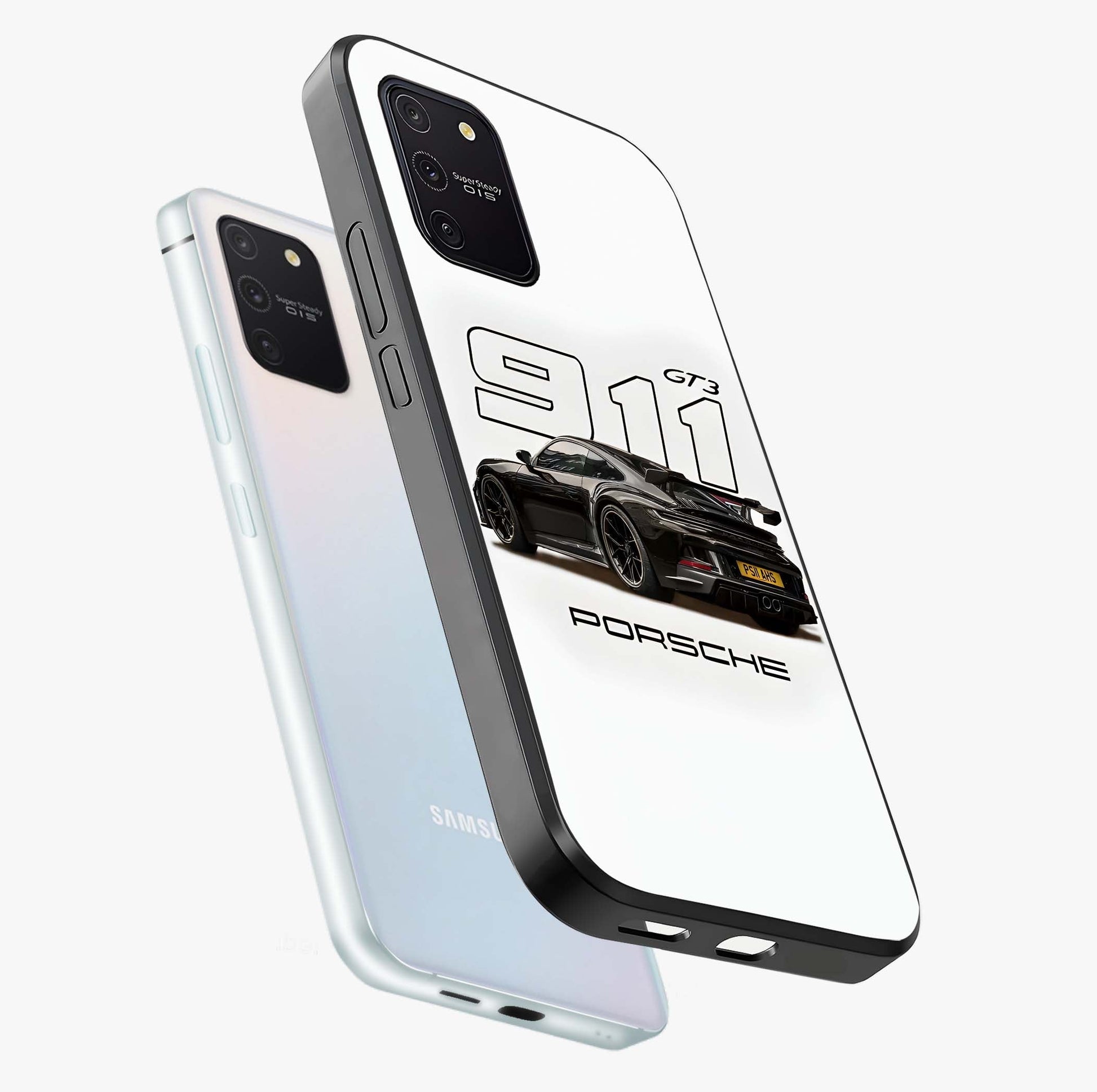 Turbo Legacy Icon Glass Case displayed in angled mockup highlighting dynamic automotive design with performance aesthetic.