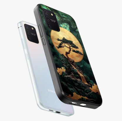 Zen Moon Rise Glass Case displayed in angled mockup highlighting peaceful lunar design with zen aesthetic style.