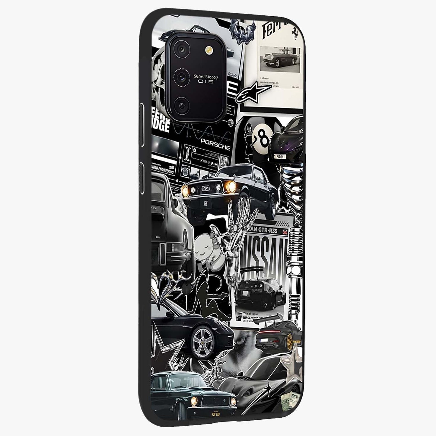 Aesthetic Dark Love Glass Case upright view showcasing dramatic romantic artwork with modern aesthetic style.