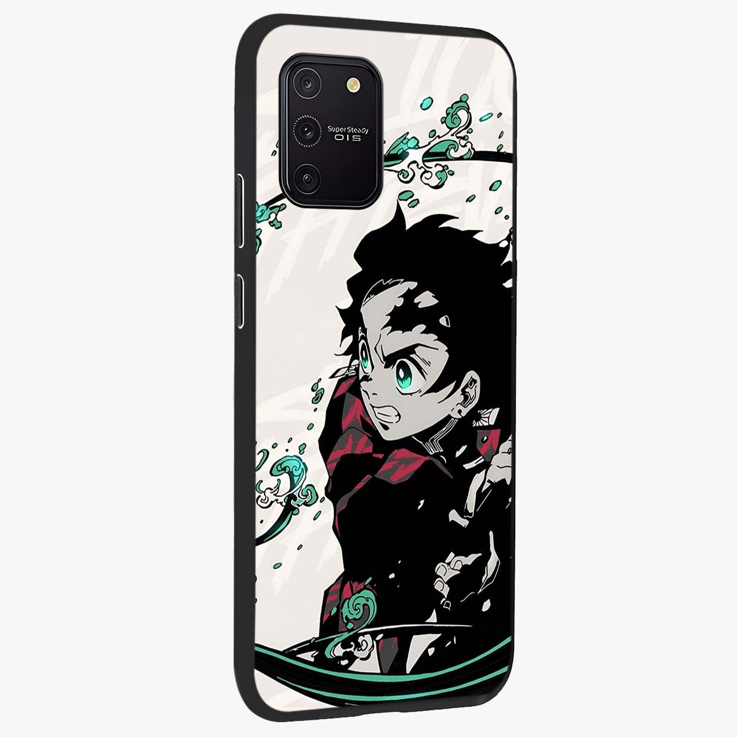 Demon Slayer Glass Case upright view showcasing powerful anime artwork with intense warrior theme.