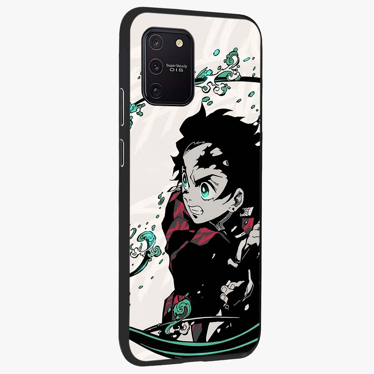 Demon Slayer Glass Case upright view showcasing powerful anime artwork with intense warrior theme.