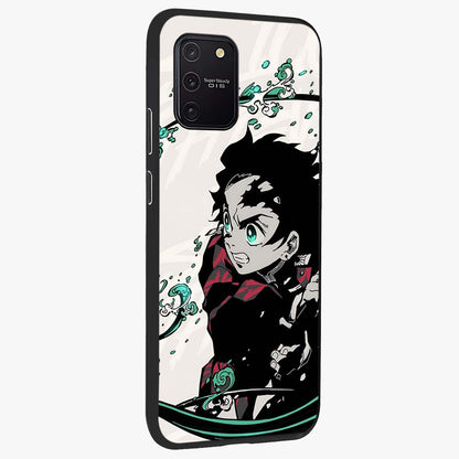 Demon Slayer Glass Case upright view showcasing powerful anime artwork with intense warrior theme.
