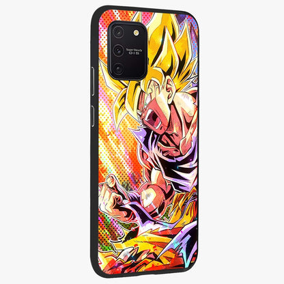 Firing Goku Glass Case upright view showcasing energetic anime artwork with bold warrior theme.