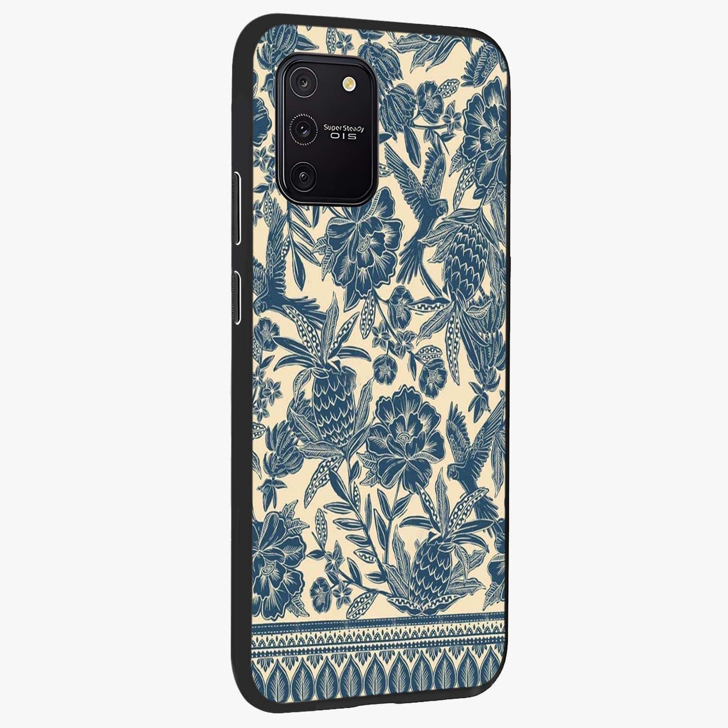 Heirloom Wild Bloom Glass Case upright view showcasing delicate wildflower artwork with timeless floral theme.