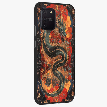 Inferno Dragon Soul Glass Case upright view showcasing intense dragon artwork with fantasy fire theme.