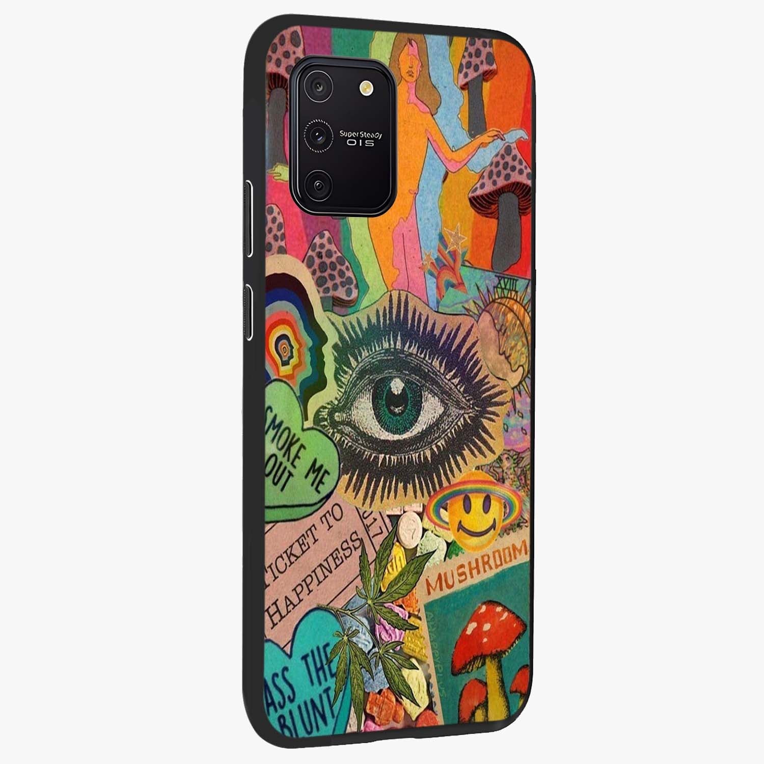 Mystic Eye Wonderland Glass Case upright view showcasing symbolic eye artwork with mysterious fantasy theme.