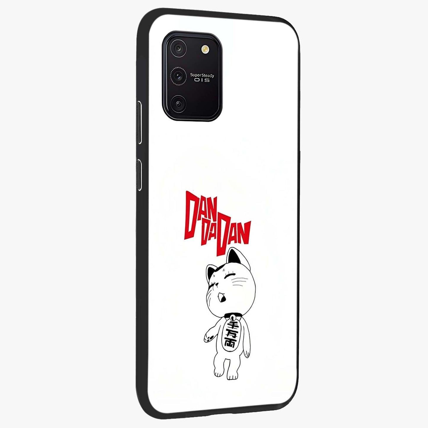 Playful Spirit Charm Glass Case upright view showcasing vibrant charm artwork with fun artistic theme.