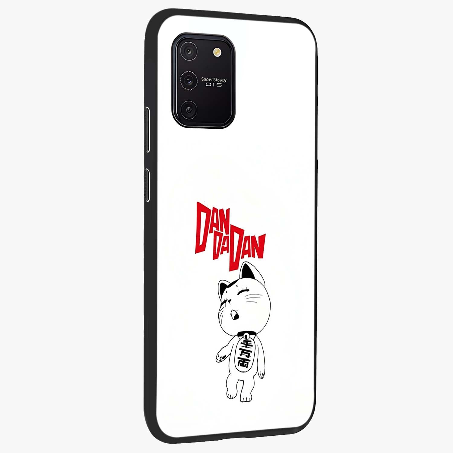 Playful Spirit Charm Glass Case upright view showcasing vibrant charm artwork with fun artistic theme.
