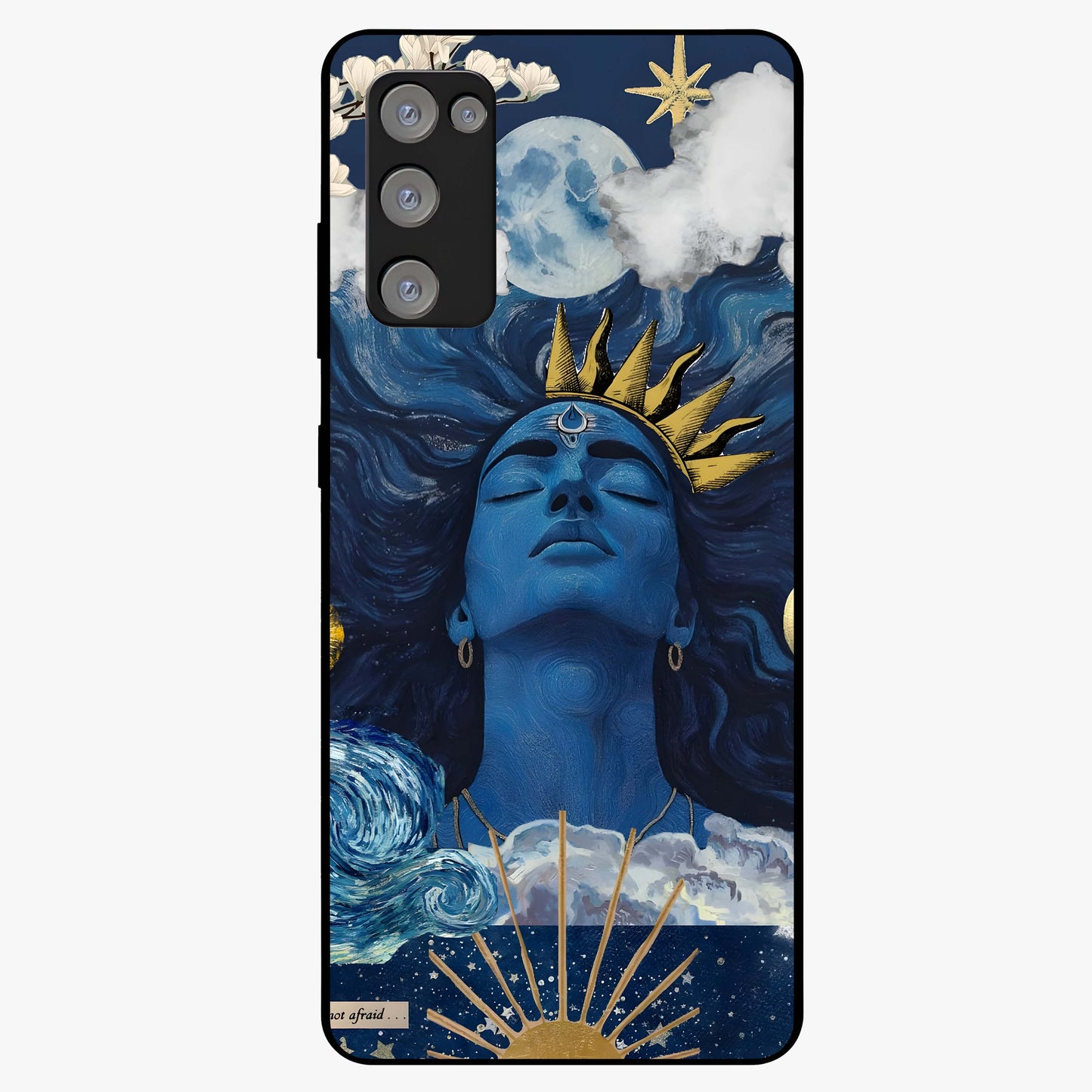 Aesthetic Lord Shiva Glass Case showing flat back view with divine Shiva artwork and glossy glass finish.