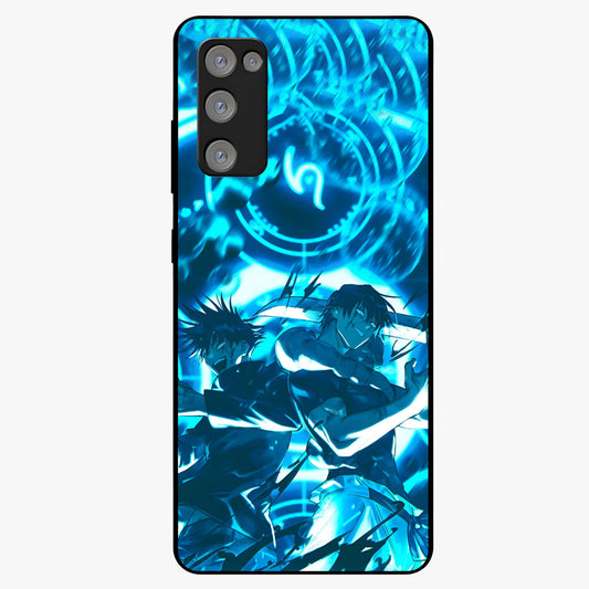 Cursed Energy Clash Glass Case showing flat back view with intense cursed energy artwork and glossy glass finish.