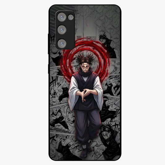 Cursed Ritual Ascension Glass Case showing flat back view with dark ritual themed artwork and glossy glass finish.