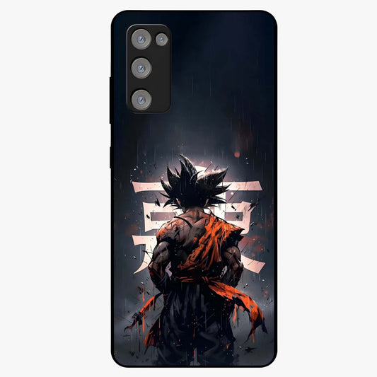 Dark Warrior In Rain Glass Case showing flat back view with warrior artwork in rainy atmosphere and glossy glass finish.