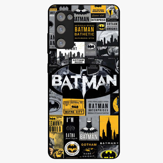 Knight Gotham Rise Glass Case showing flat back view with dark hero inspired artwork and glossy glass finish.
