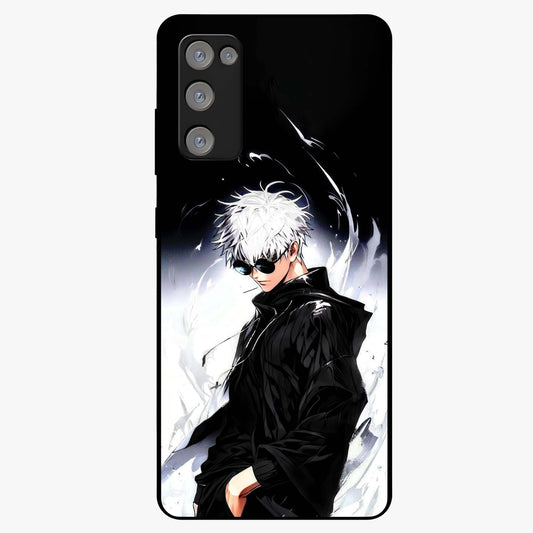 Limitless Shadow King Glass Case showing flat back view with powerful shadow warrior artwork and glossy glass finish.