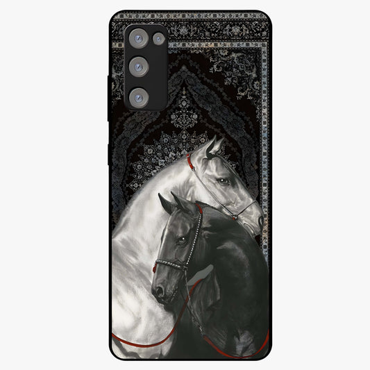 Majestic Ride Legacy Glass Case showing flat back view with powerful automotive inspired artwork and glossy glass finish.