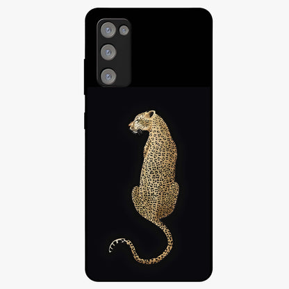 Regal Leopard Glass Case showing flat back view with bold leopard artwork and glossy glass finish.