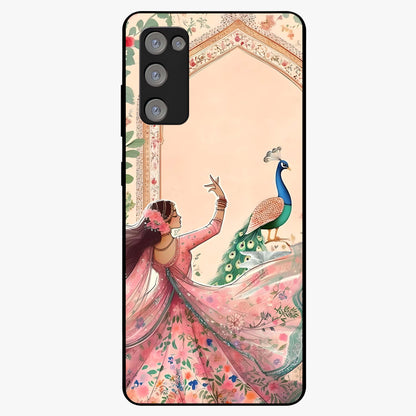 Royal Grace Muse Glass Case showing flat back view with elegant artistic artwork and glossy glass finish.