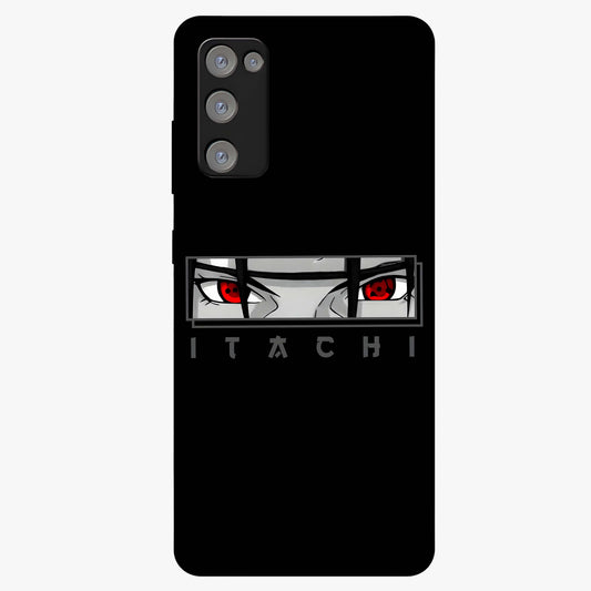 Scarlet Gaze Dominance Glass Case showing flat back view with striking red themed artwork and glossy glass finish.
