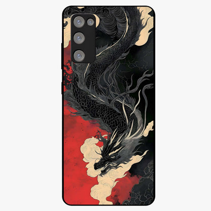 Shadow Dragon Fury Glass Case showing flat back view with fierce dragon artwork and glossy glass finish.