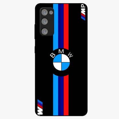 Turbo BMW Beast Glass Case showing flat back view with high performance sports car artwork and glossy glass finish.