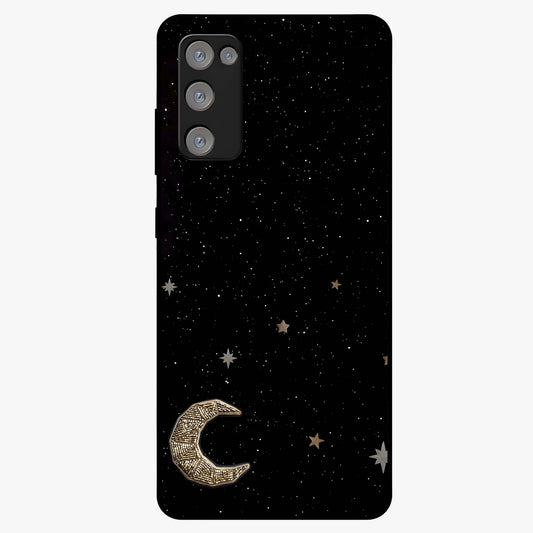 Twinkle Star With Half Moon Glass Case showing flat back view with star and half moon artwork and glossy glass finish.