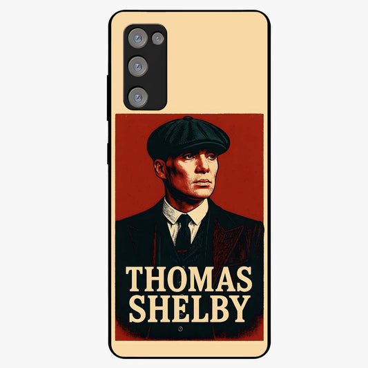 Vintage Mafia Authority Glass Case showing flat back view with bold vintage mafia inspired artwork and glossy glass finish.