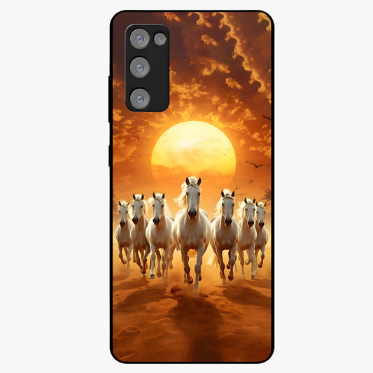 Wild Sunset Majesty Glass Case showing flat back view with majestic sunset landscape artwork and glossy glass finish.