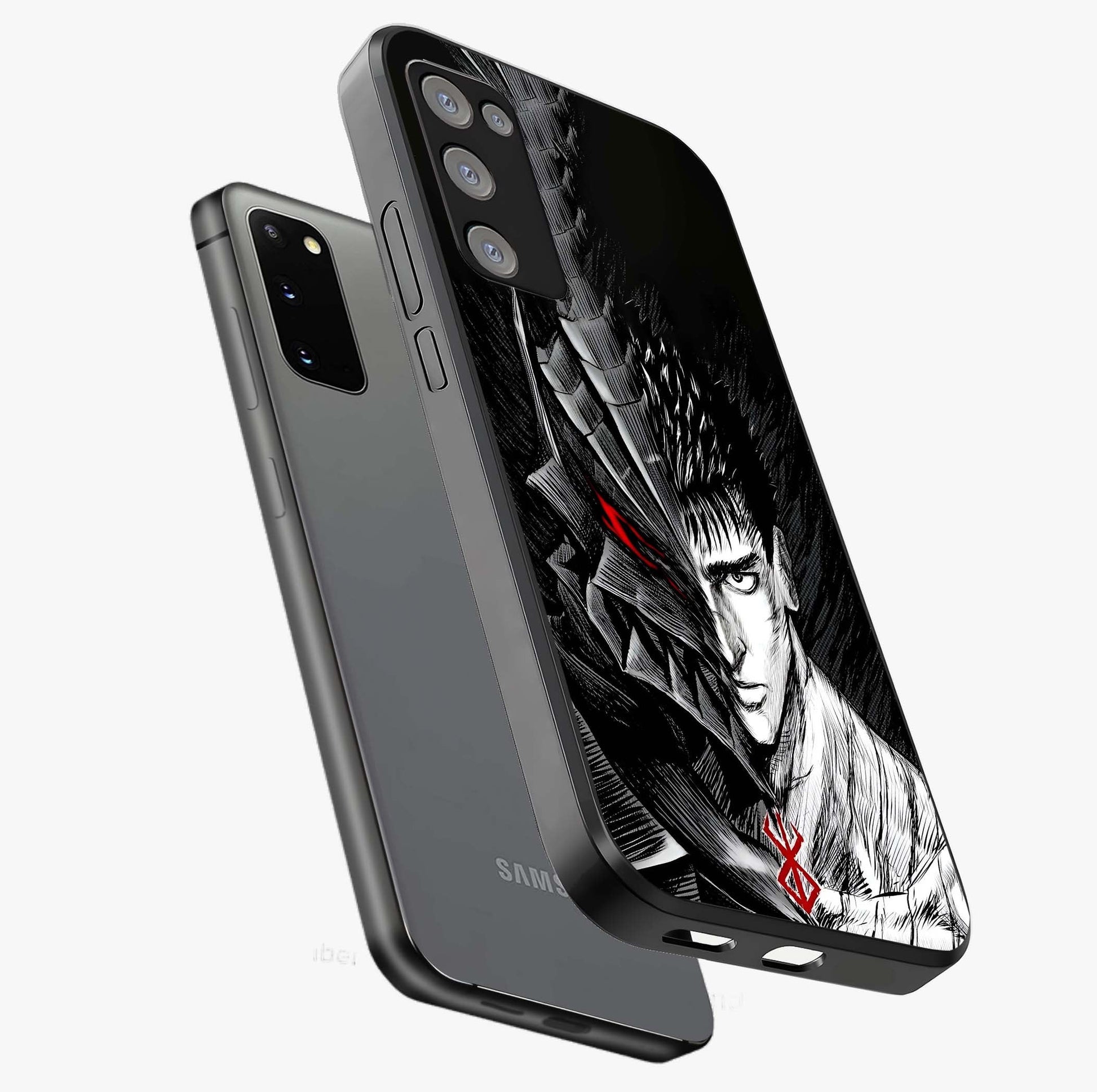 Berserker Blood Oath Glass Case displayed in angled mockup highlighting dark fantasy graphic design and powerful theme.