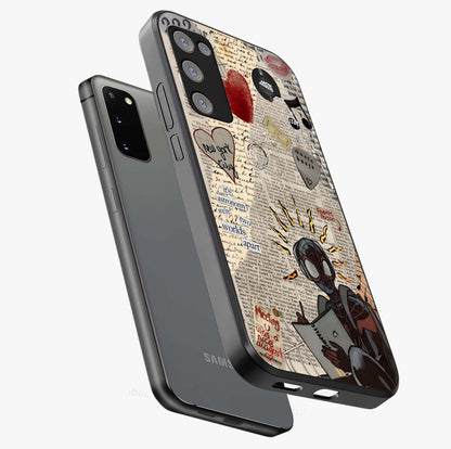 City Dream Sketch Glass Case displayed in angled mockup highlighting minimal city illustration with aesthetic sketch style.