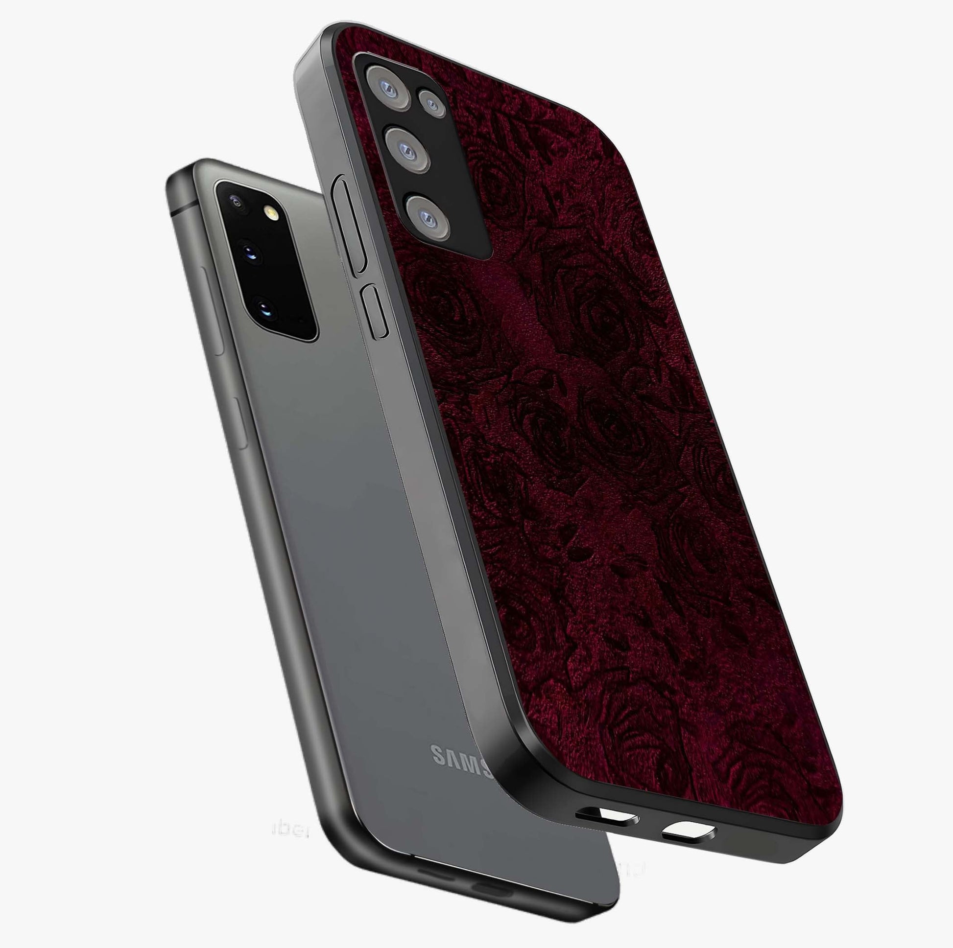 Crimson Fade Flow Glass Case displayed in angled mockup highlighting smooth gradient design with modern aesthetic style.