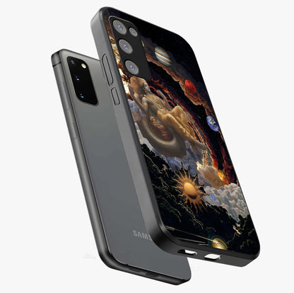 Galactic Divine God Glass Case displayed in angled mockup highlighting powerful celestial deity illustration with galactic aesthetic.
