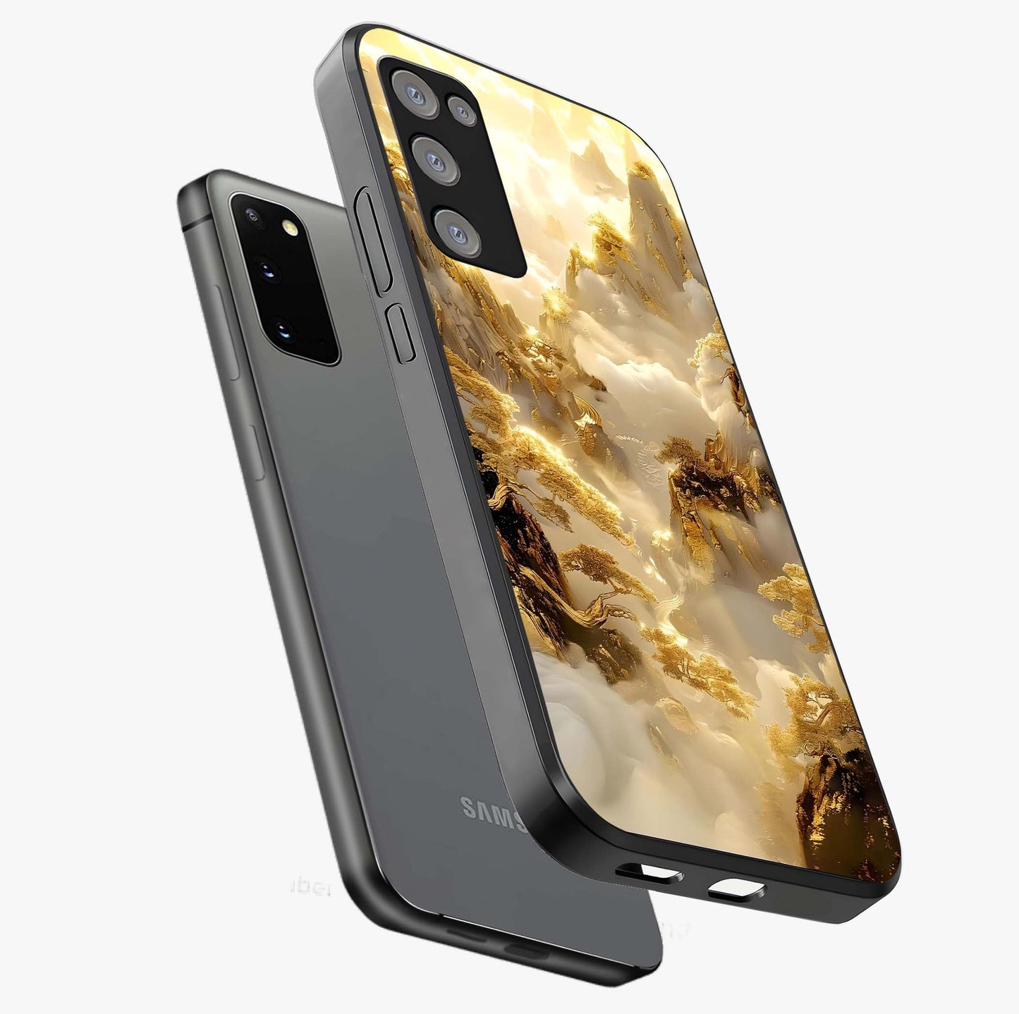 Gates Of Illumination Glass Case displayed in angled mockup highlighting radiant portal inspired design with fantasy aesthetic.