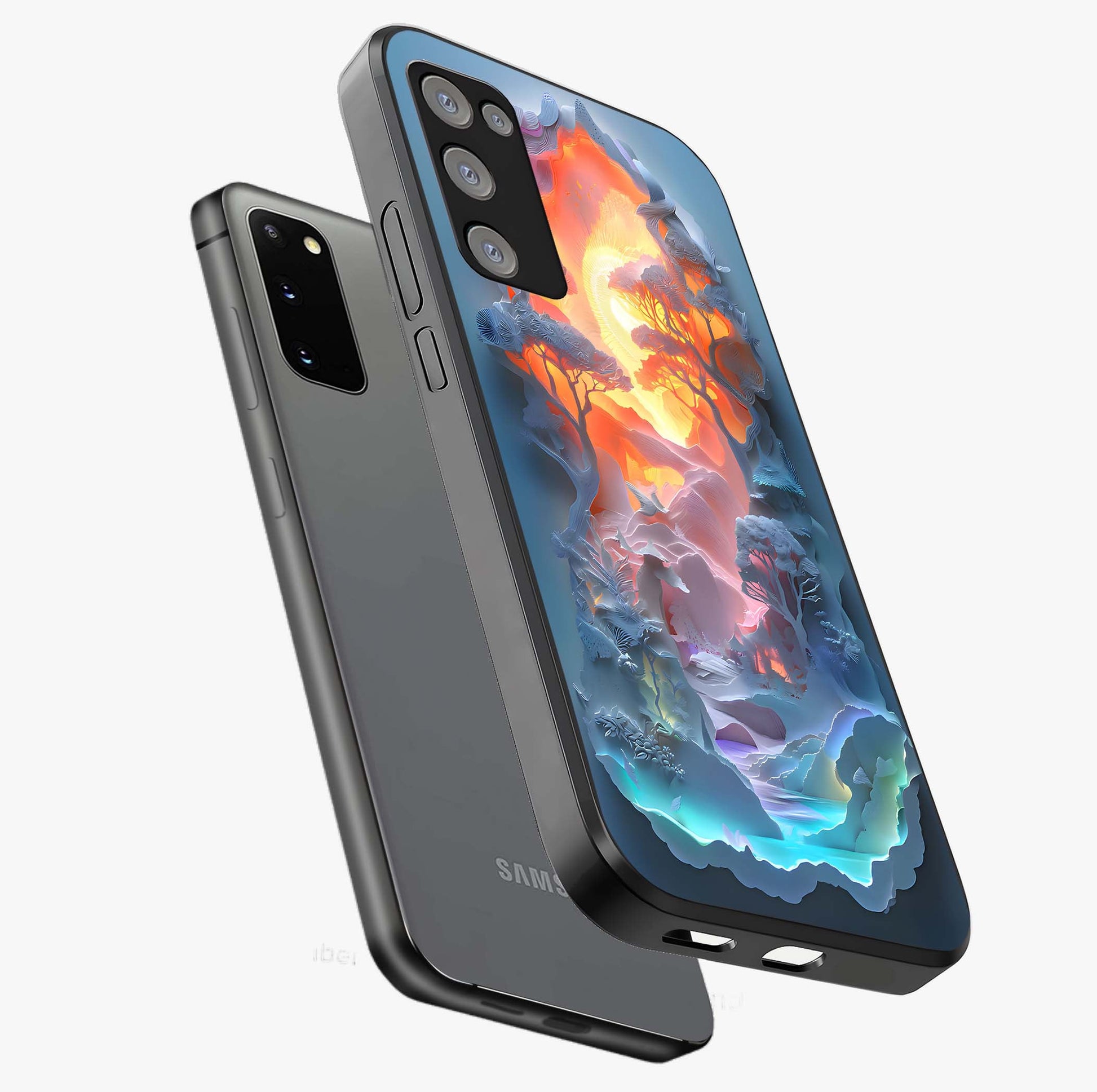 Glow Forest Portal Glass Case displayed in angled mockup highlighting mystical forest design with magical glowing aesthetic.