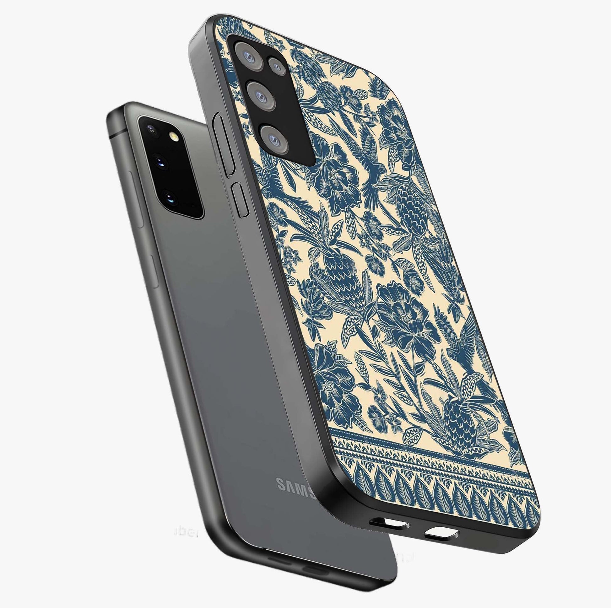Heirloom Wild Bloom Glass Case displayed in angled mockup highlighting botanical bloom design with classic aesthetic style.