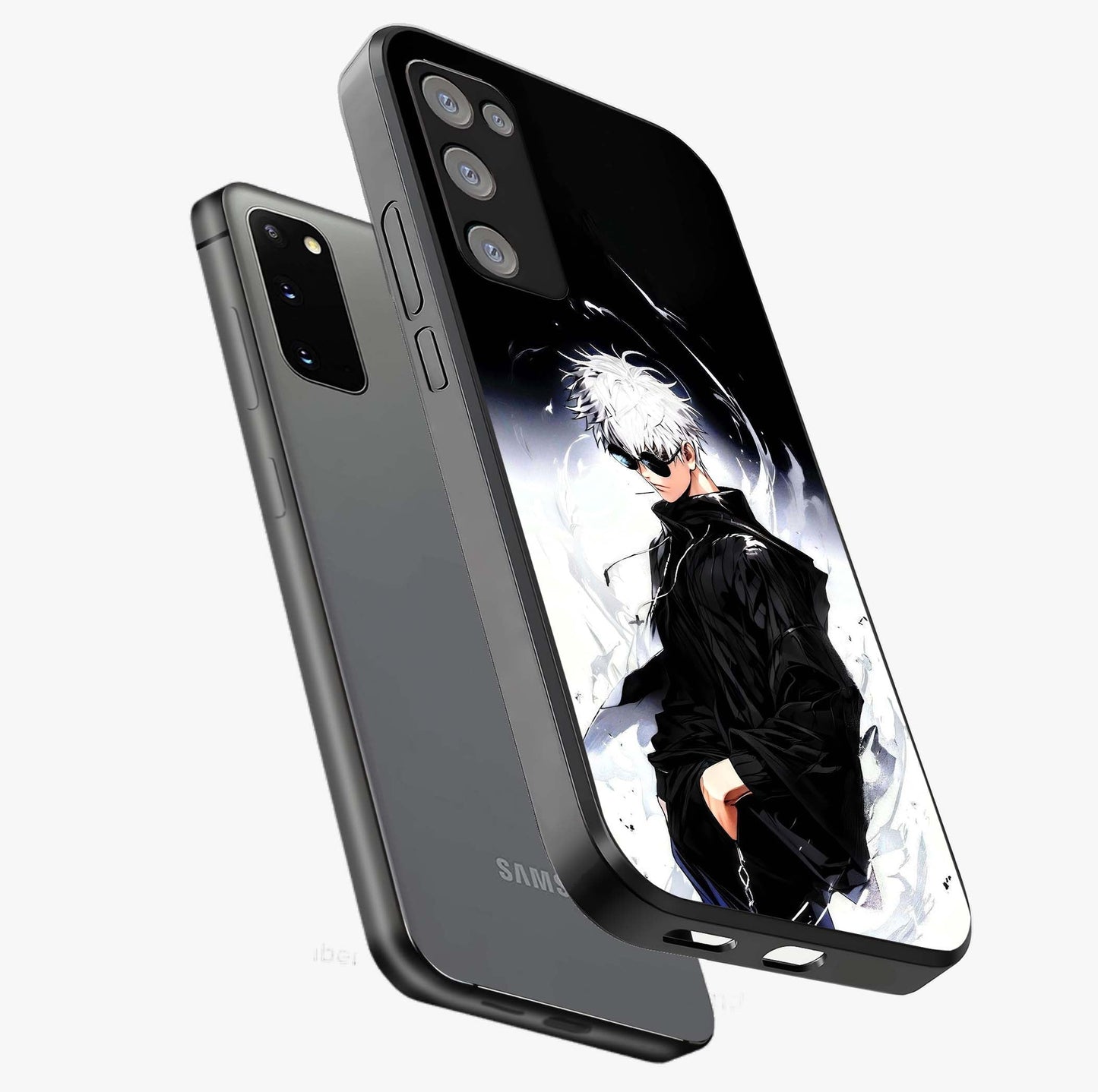 Limitless Shadow King Glass Case displayed in angled mockup highlighting dramatic dark hero design with intense aesthetic.