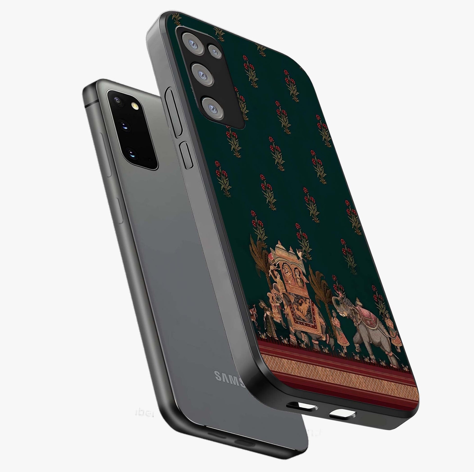 Macmerise Glass Case displayed in angled mockup highlighting trendy graphic design with sleek aesthetic style.