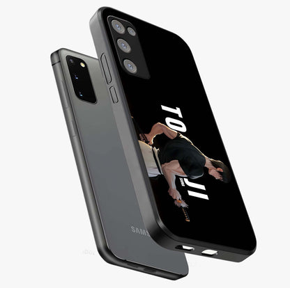 Midnight Blade Resolve Glass Case displayed in angled mockup highlighting powerful blade illustration with dramatic dark aesthetic.