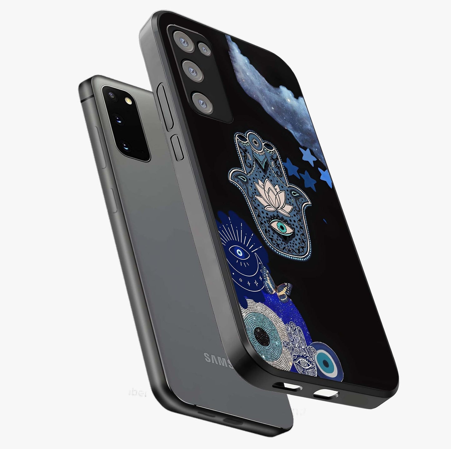 Mystic Hand Aura Glass Case displayed in angled mockup highlighting magical aura design with spiritual aesthetic style.