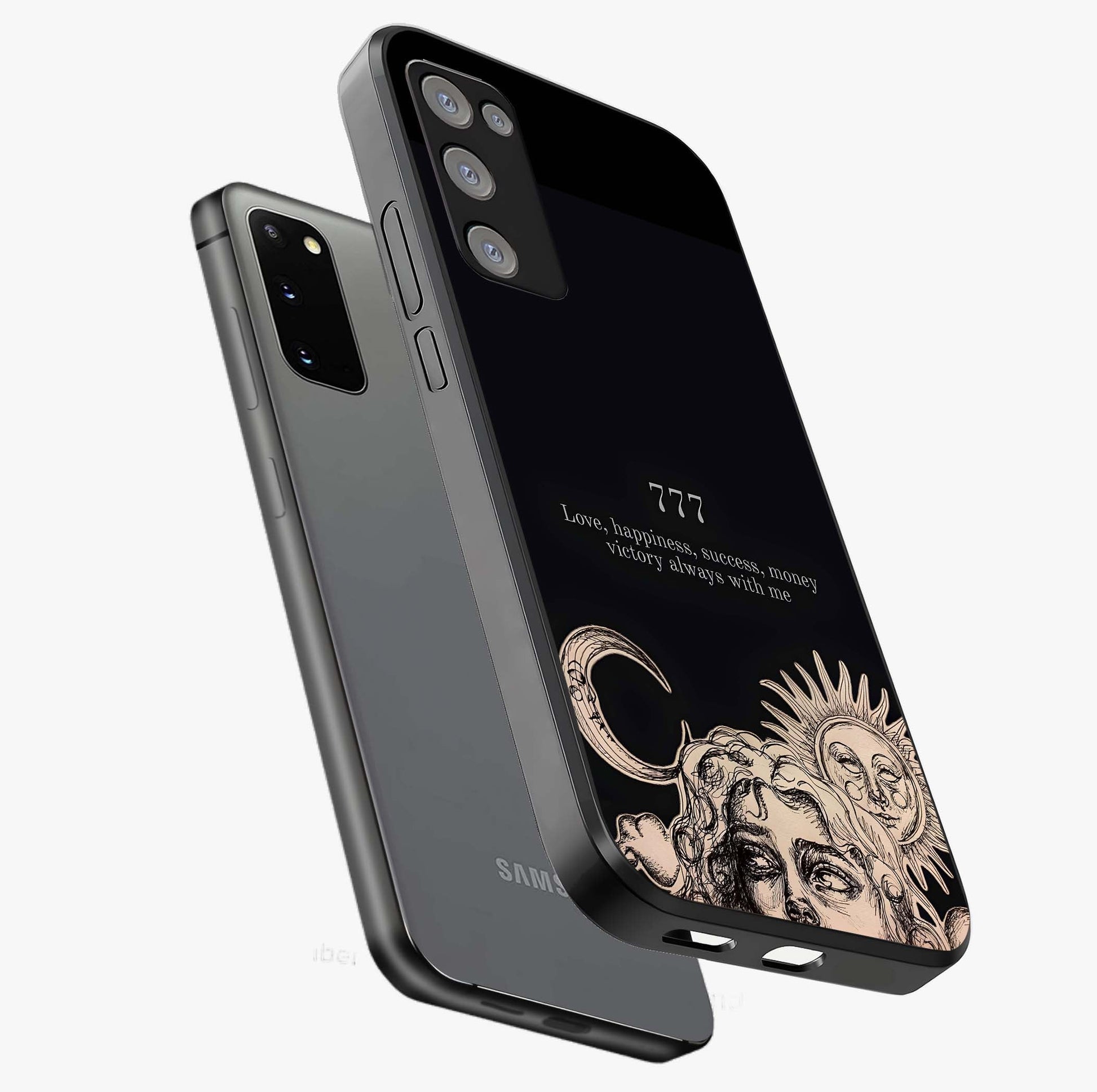 Mystic Victory Aura Glass Case displayed in angled mockup highlighting energetic aura design with bold mystical aesthetic.