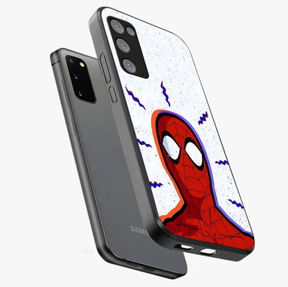 Omg Spiderman Glass Case displayed in angled mockup highlighting dynamic hero illustration with action comic aesthetic.