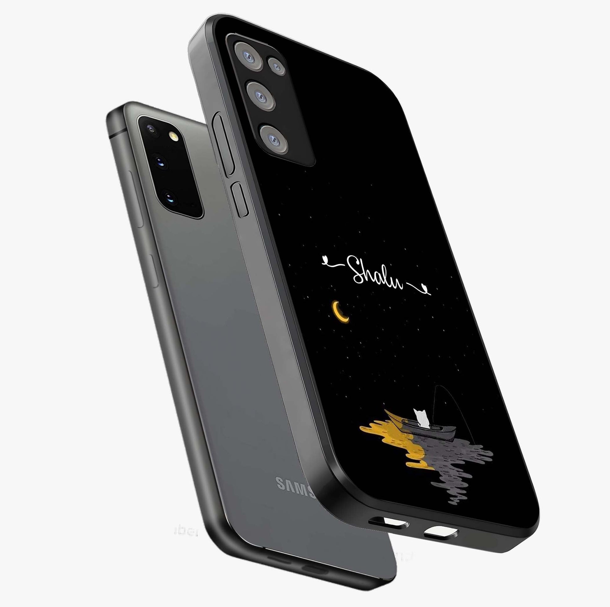 Silent Night Row Glass Case displayed in angled mockup highlighting peaceful evening design with dreamy night aesthetic.