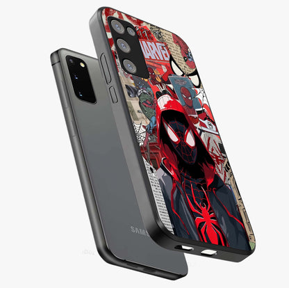 Spider Collage Street Glass Case displayed in angled mockup highlighting dynamic street style collage design with comic aesthetic.