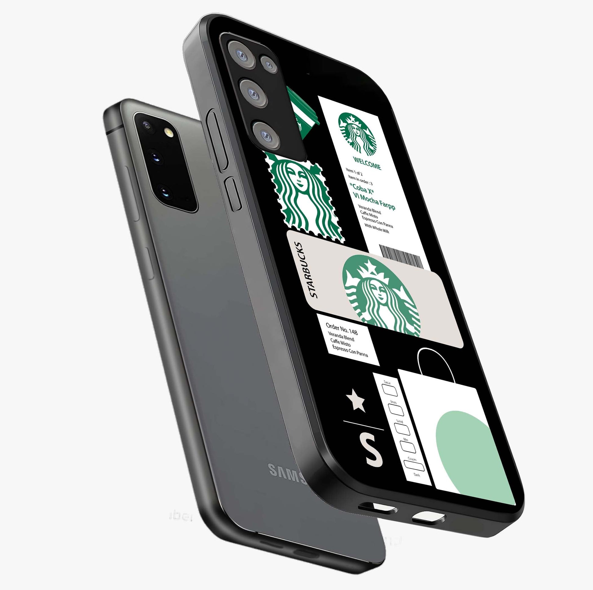 Starbucks Mocha Glass Case displayed in angled mockup highlighting stylish mocha themed design with cozy café aesthetic.