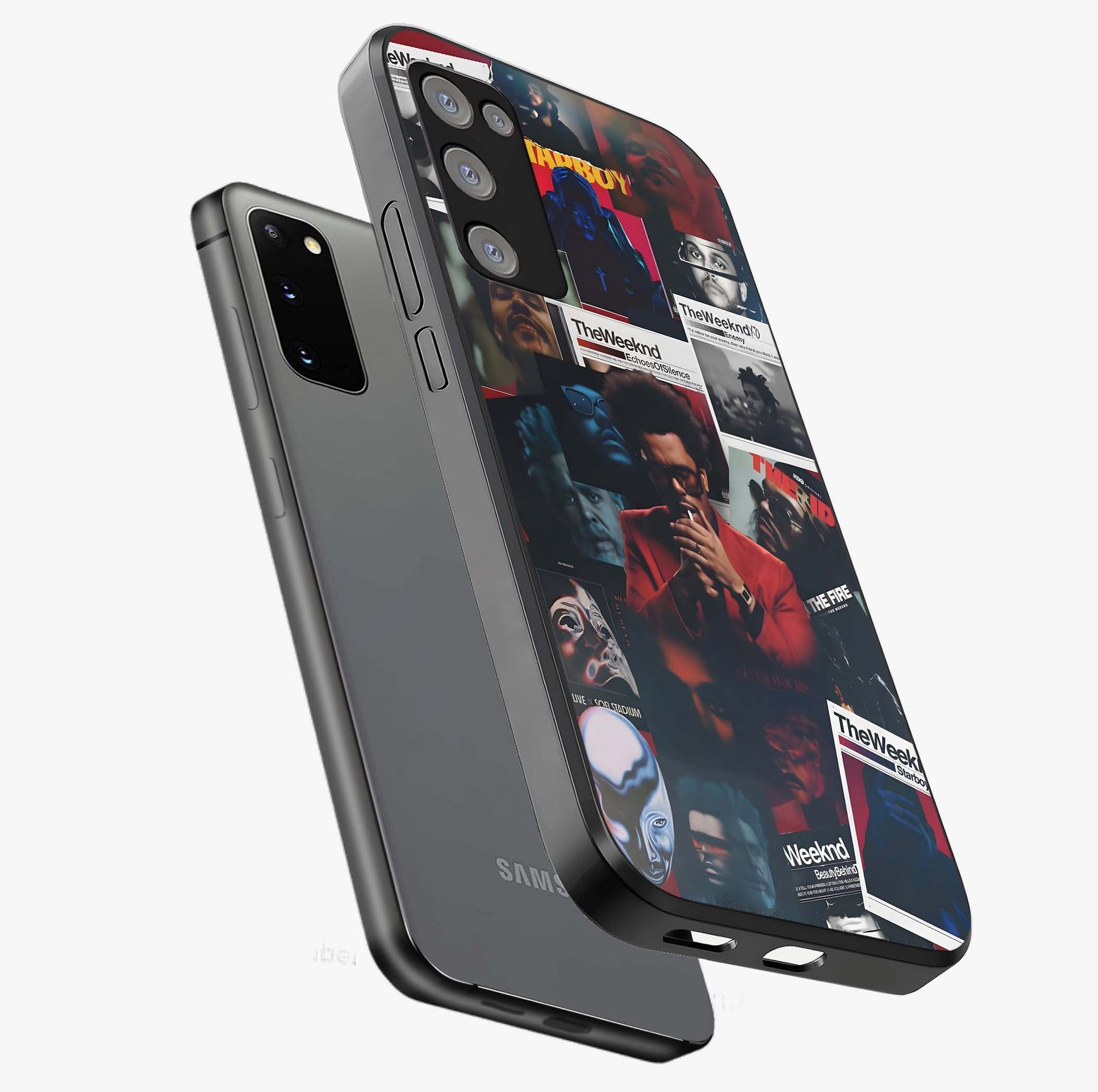 The Weeknd Glass Case displayed in angled mockup highlighting stylish pop culture inspired design with modern aesthetic.