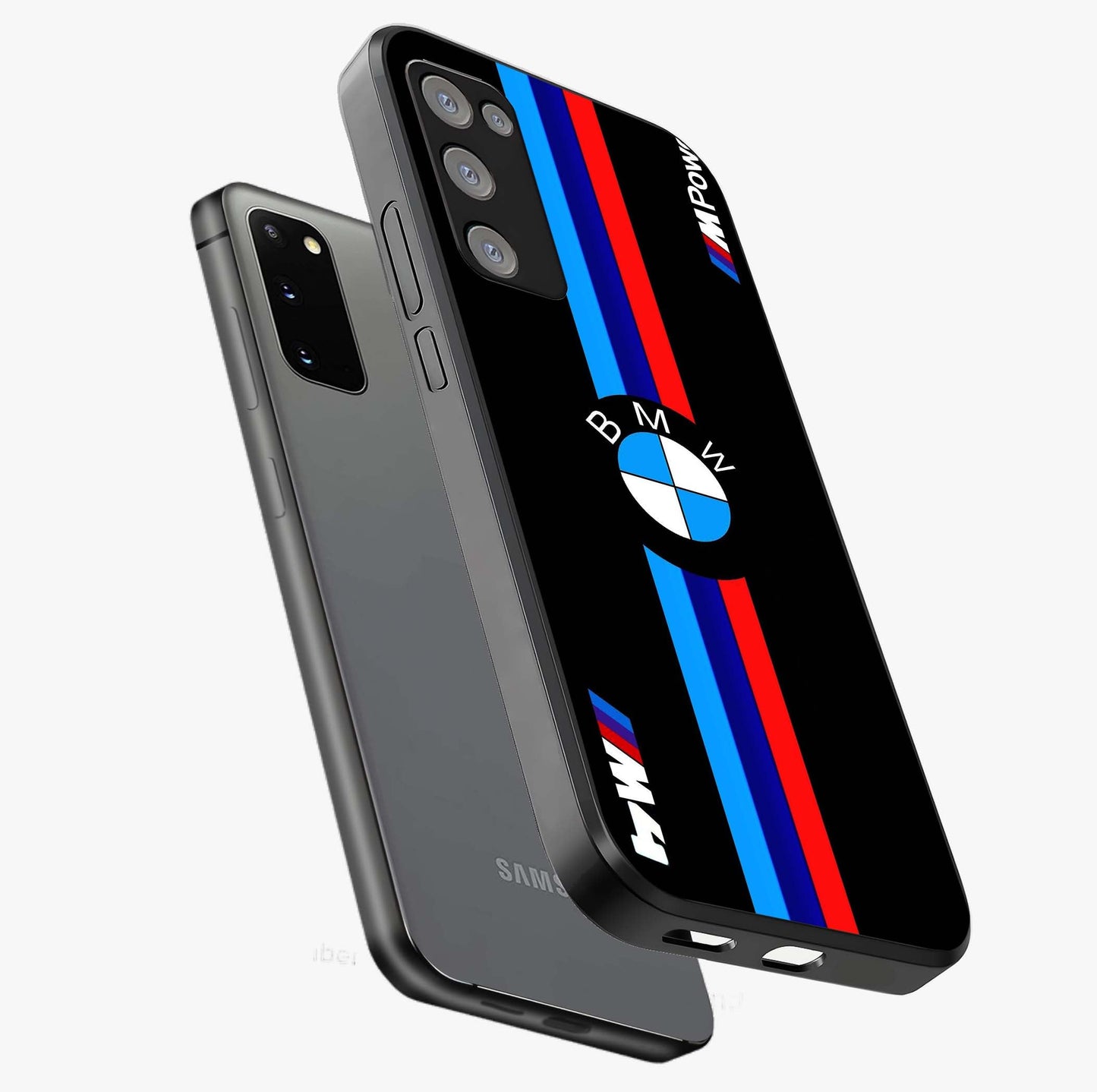 Turbo BMW Beast Glass Case displayed in angled mockup highlighting sleek racing car design with bold automotive aesthetic.