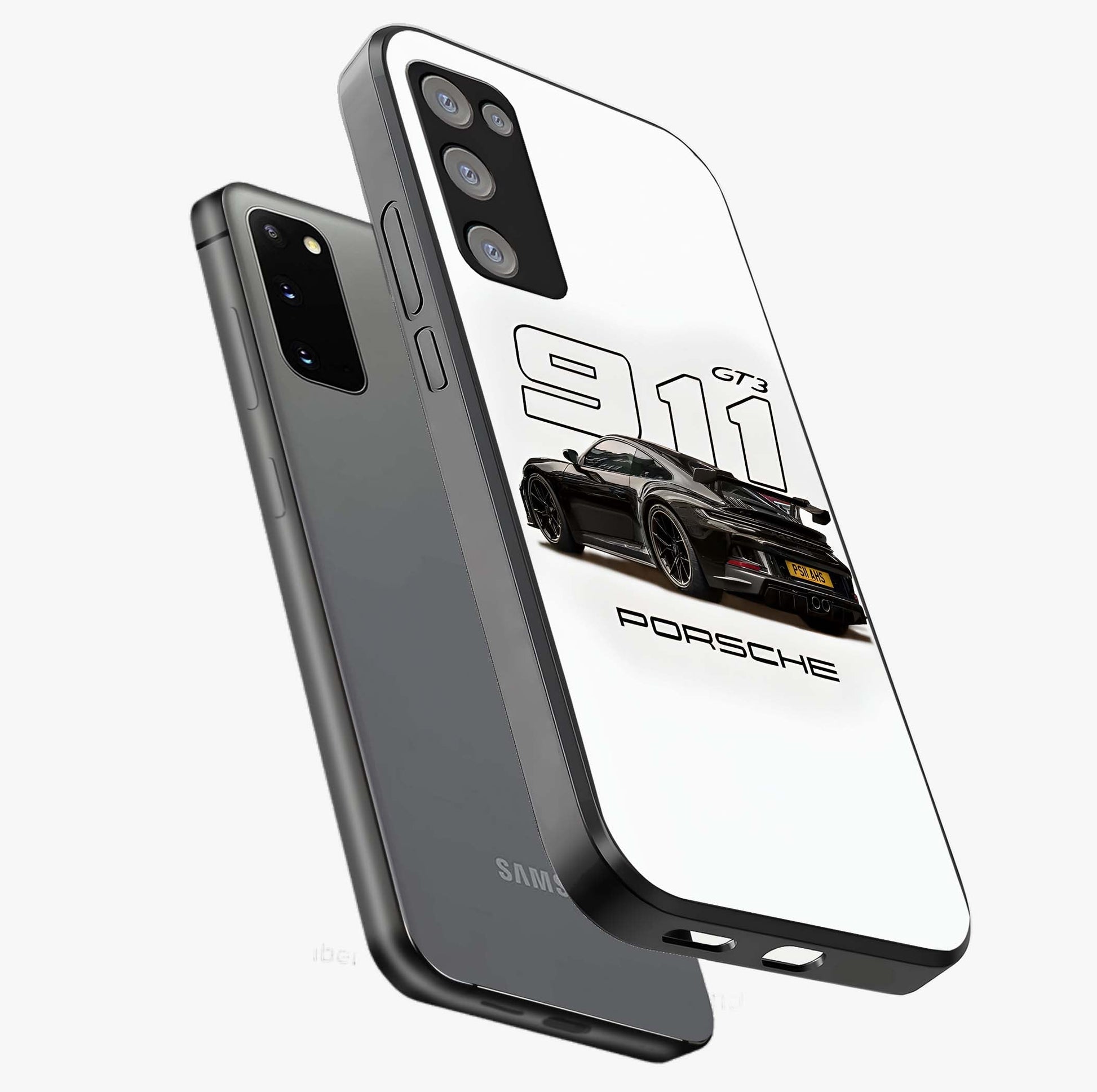 Turbo Legacy Icon Glass Case displayed in angled mockup highlighting dynamic automotive design with performance aesthetic.