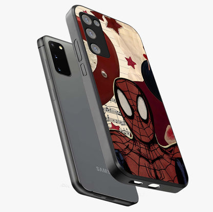 Web Warrior Vibes Glass Case displayed in angled mockup highlighting dynamic web design with comic style aesthetic.
