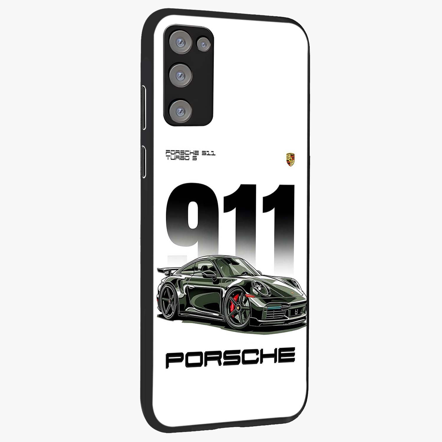 911 Turbo Dominance Glass Case upright perspective showcasing powerful racing design and modern automotive aesthetic.